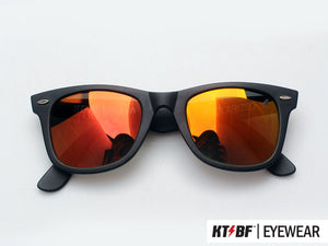 KTBF™ | SHIELD polarized sunglasses - Matte Black / Orange Yellow Mirror